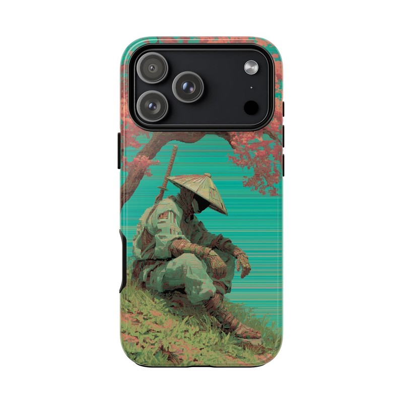 For iPhone/Galaxy/Pixel – Custom Case – Samurai Sakura Tree Glitch