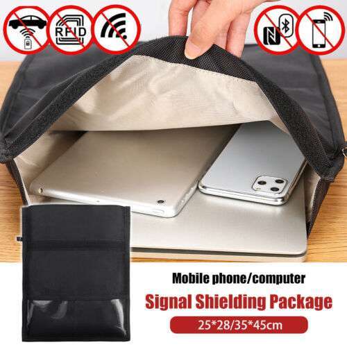 Faraday Mobile Phone Blocker Bag RFID Signal Blocker Shielding Pouch 15″x14″ 10″