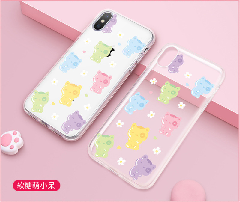 LOFTER Cute Cartoon Pattern Clear Silicone Case Hard Back Soft Side iPhone XSMax gallery