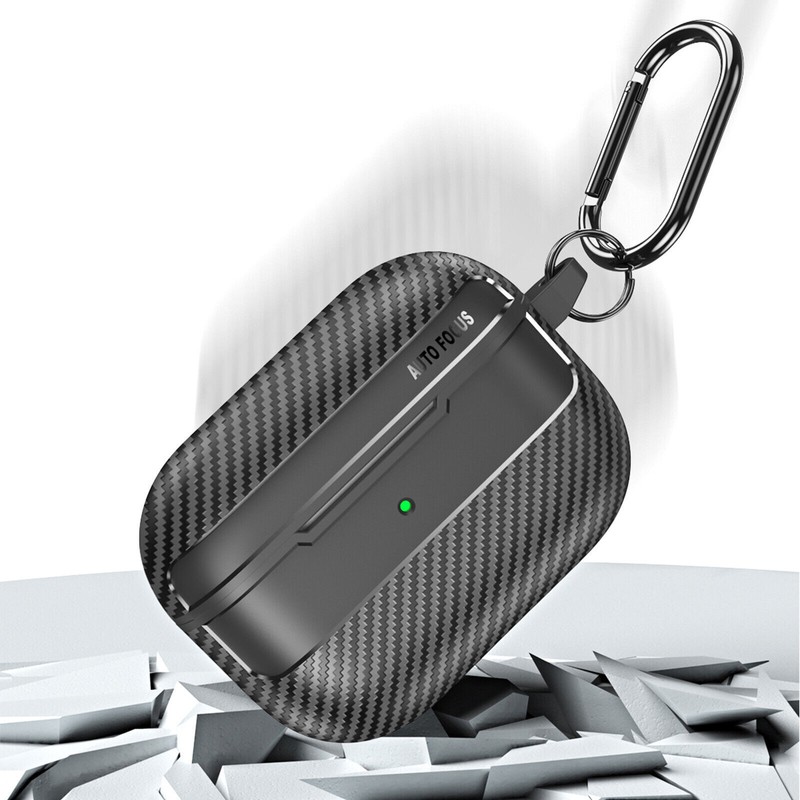 Case For Apple Airpods 1/2/Pro/3rd/4th Carbon Fibre Texture Shockproof Cover gallery