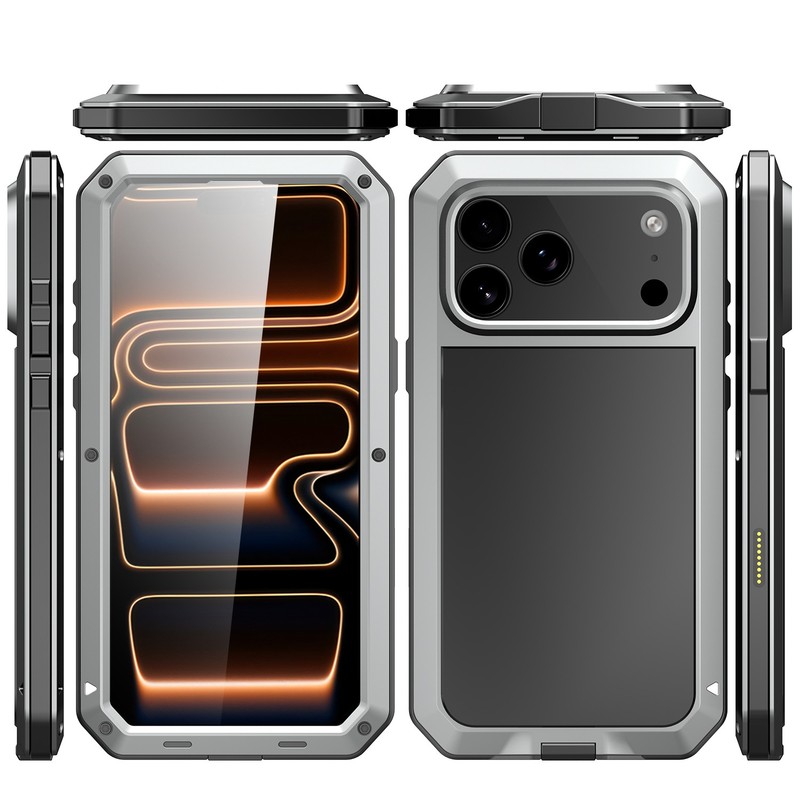 For iPhone 17 Pro Max/17 Pro Metal Case Heavy Duty Cover+Glass Screen Protector gallery