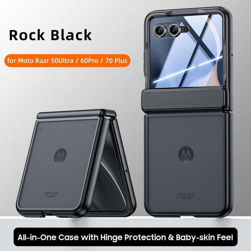 Matte Case with HD/Privacy Glass Film For Motorola Razr Ultra (2026)/Razr+ 2026