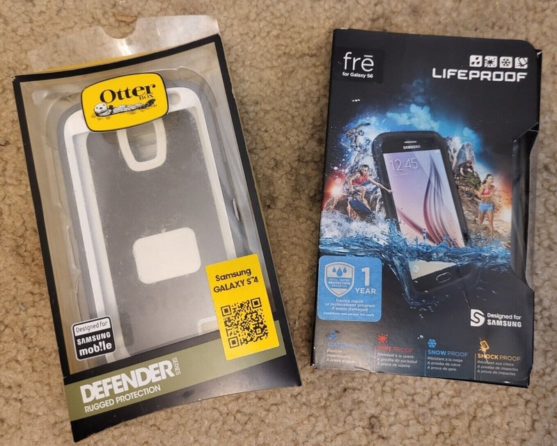 Samsung Galaxy Phone Cases: OtterBox Defender Case (S4), Fre Lifeproof Case (S6)