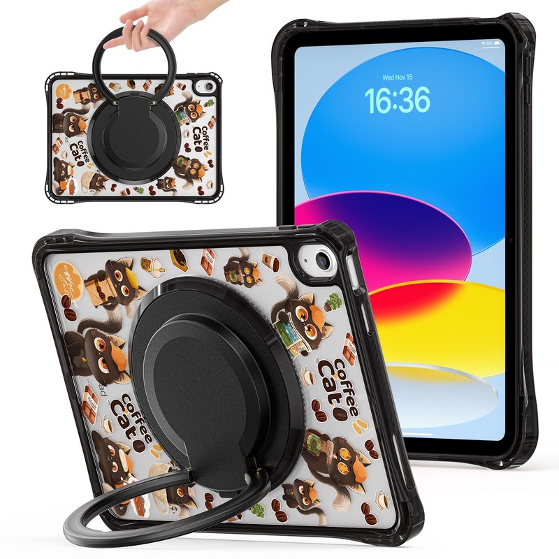 For Apple iPad 11th 10th Gen/iPad 2025 Rotating Stand Shockproof Case with Strap