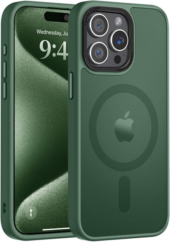 Vooii Strong Magnetic for iPhone 15 Pro Max Case for Magsafe Midnight Green