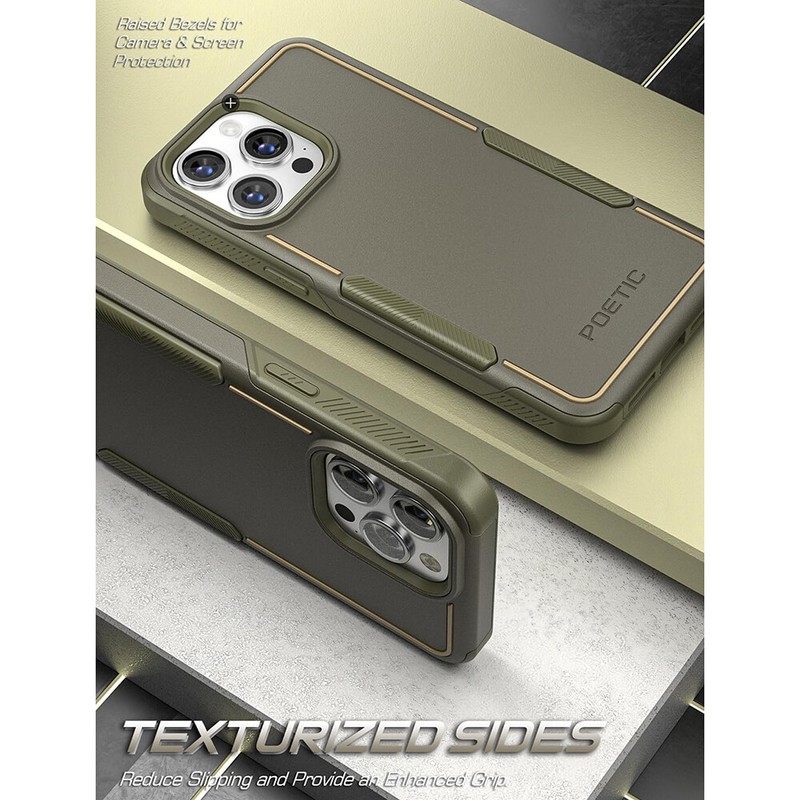 Poetic Neon Light Weight Slim Case For iPhone 15 Pro Tough Rugged Cover Green