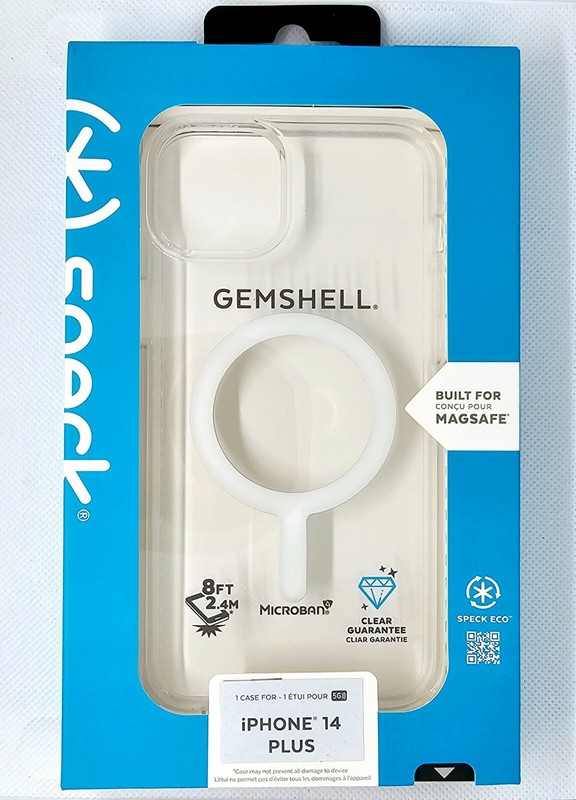 Speck Gemshell Case, Magsafe, for iPhone 14 Plus/iPhone 15 Plus – Clear