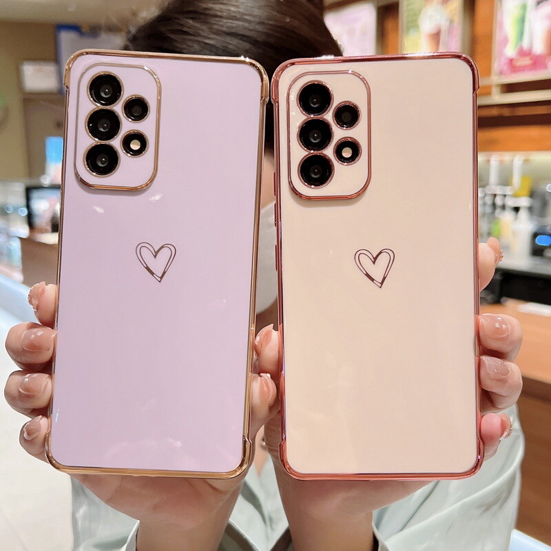 Case For Samsung S25 S24 FE S21 S22 S23 Ultra Girly Heart Plating Silicone Cover gallery