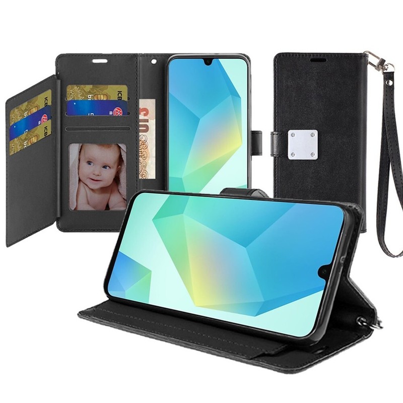For Samsung Galaxy A16 5G Phone Case Magnetic Snap Wallet Flip Card Slots Cover