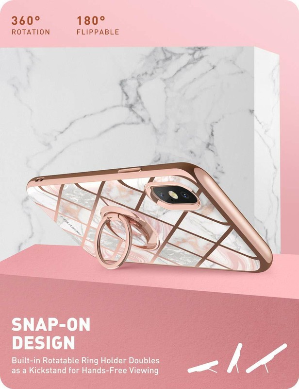 iPhone Xs / X Case 5.8 i-Blason Cosmo Snap Slim 360 Ring Holder Kickstand Cover