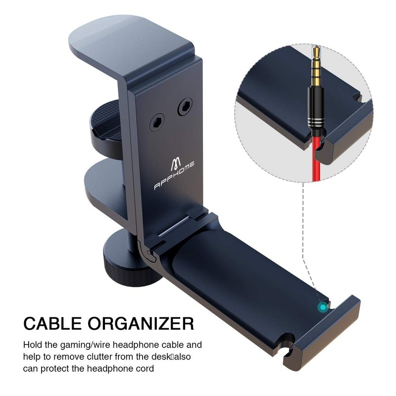 Foldable Headphone Stand Under Desk, Metal Headset Holder Hook for Desk with ... gallery