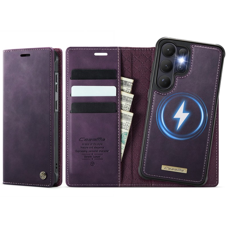 CaseMe Retro Leather Wallet Case Magsafe Back Cover Samsung Galaxy S25 S26 Ultra gallery