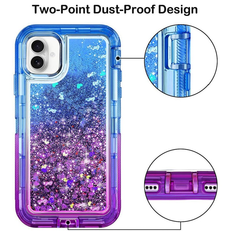 For Apple iPhone 17 Case Liquid Glitter Quicksand Heavy Duty Shockproof Cover gallery