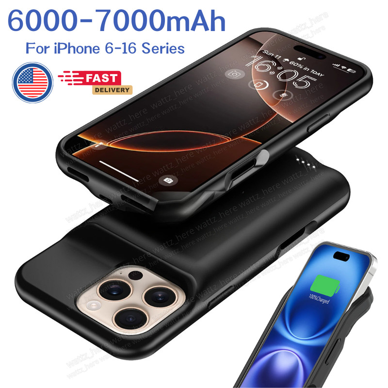 External Battery Charger Case For iPhone 16/15/14/13/12/11/XR/XS/8/SE Power Bank