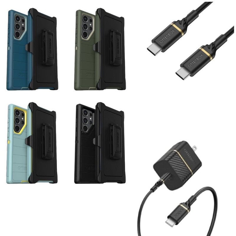 OtterBox Defender Pro Case & Holster for Galaxy S23 Ultra – with C 20W Charger