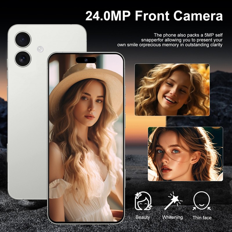Factory Unlocked HD Smartphone i16 Plus 6.8" Android 14 Dual SIM 8+256GB 8000mAh gallery