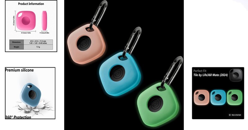 Scratch-Resistant 3 Pack Silicone Case for Tile Mate 2024/2022 in Bright Colors gallery