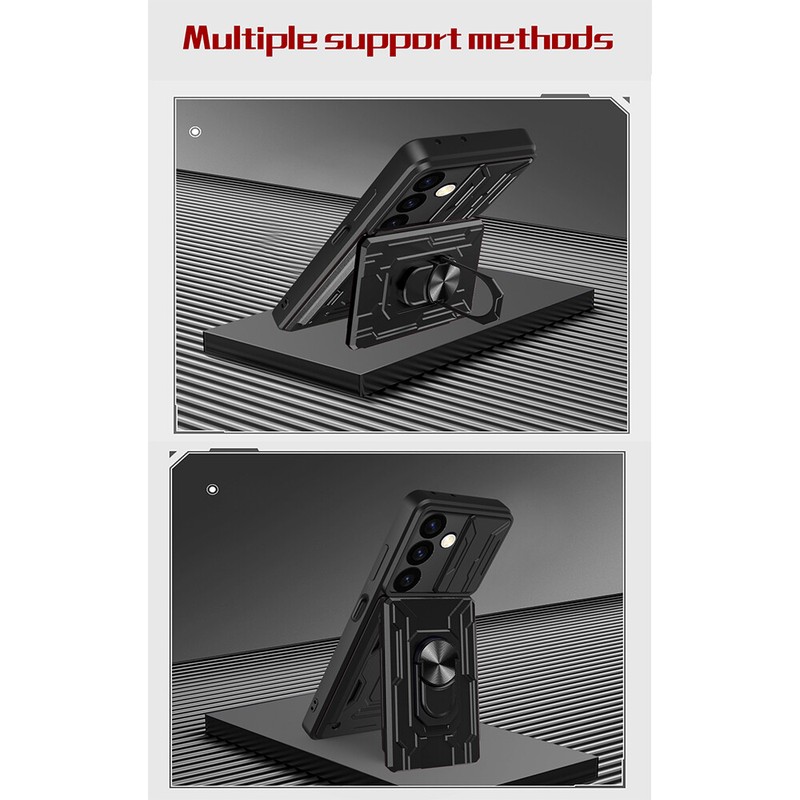 Card Ring Stand Slide Camera Shockproof Case For Samsung Galaxy S24Ultra S23 S20 gallery