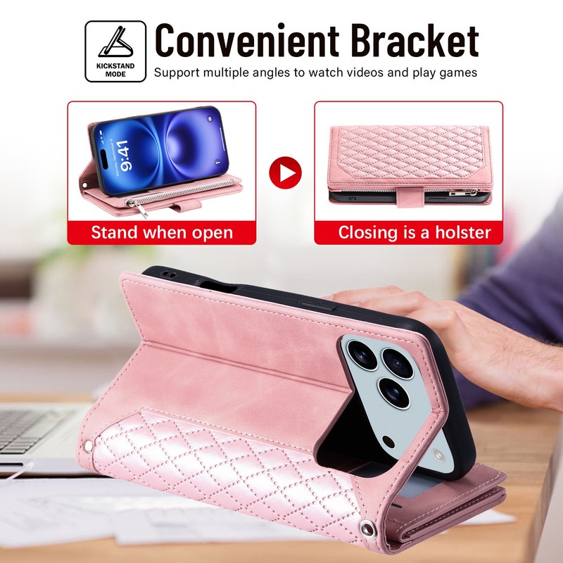 Zipper Leather Card Wallet Case For iPhone 17 16 15 Pro Max 14 13 12 11 XS XR 87 gallery