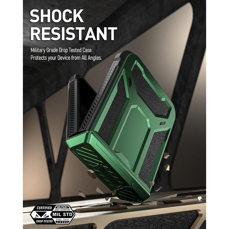 For Motorola Moto Razr 2024 Case Poetic with Kickstand Shockproof Cover Green gallery