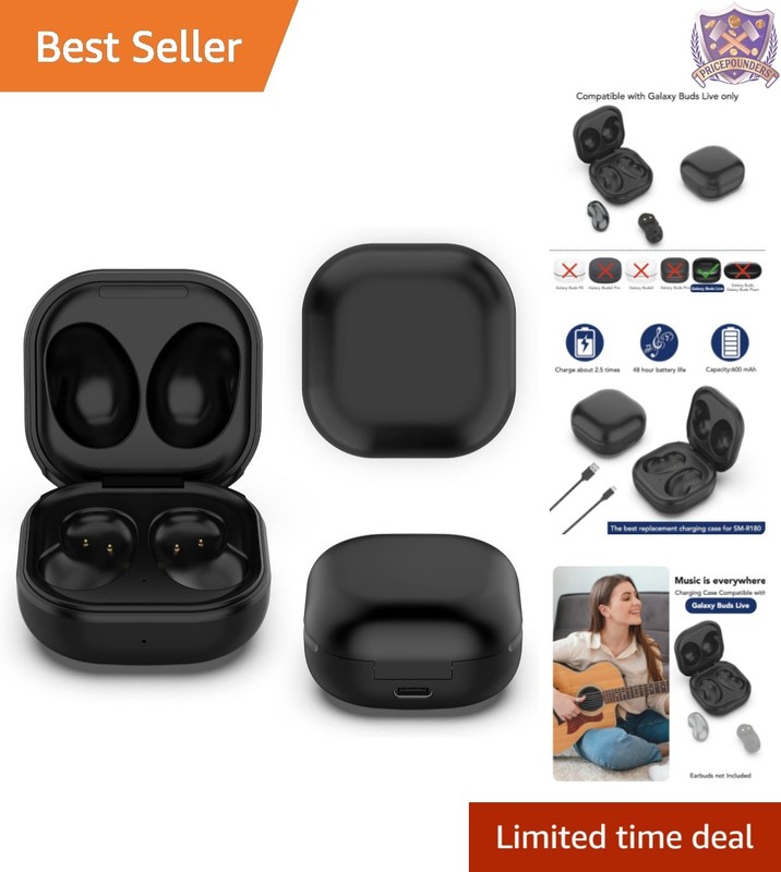 Wired Charging Case Replacement for Galaxy Buds Live 600mAh Battery Black