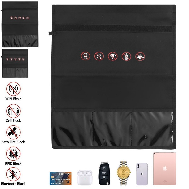 Faraday Mobile Phone Blocker Bag RFID Signal Blocker Shielding Pouch 15"x14" 10" gallery
