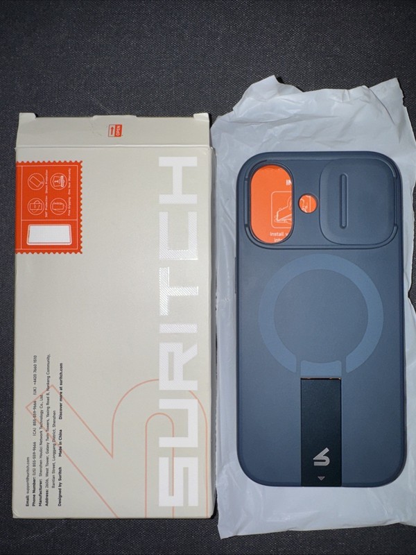 Suritch iPhone 17 Navy Blue Kickstand Camera Protective Case