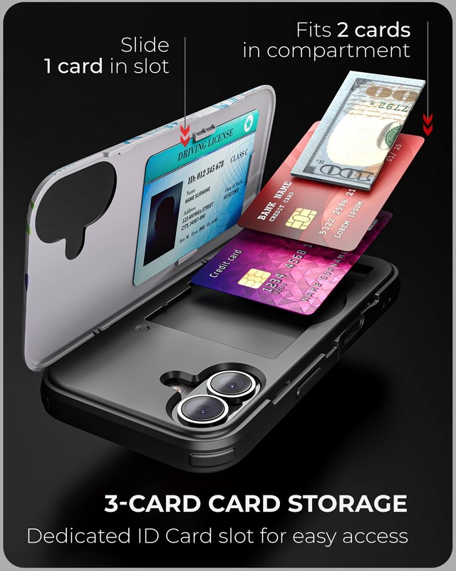 for iPhone 16 Wallet Case with Card Holder, Hidden ID Credit Card Slot Flip K... gallery