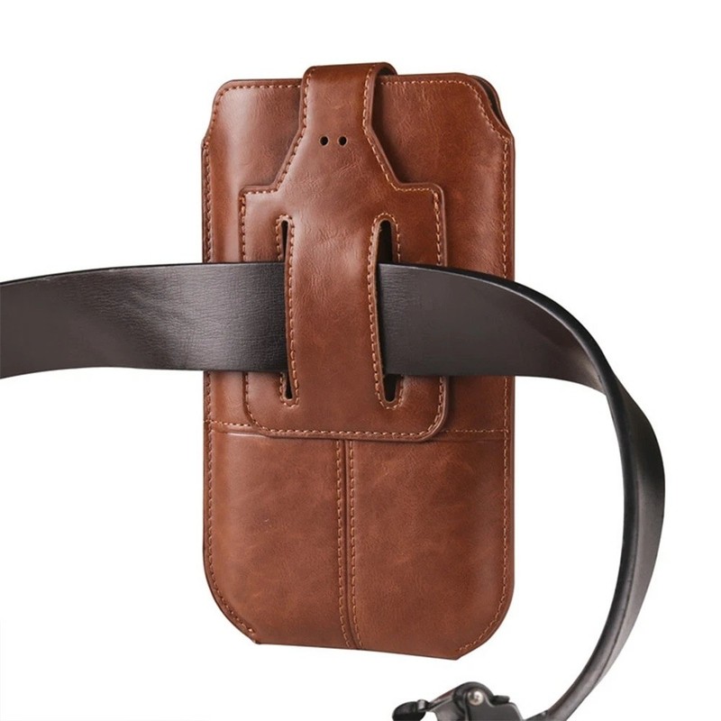 Universal Phone Belt Loop Hook Cover Pouch Bag Leather Case Mobile Phone Holster gallery