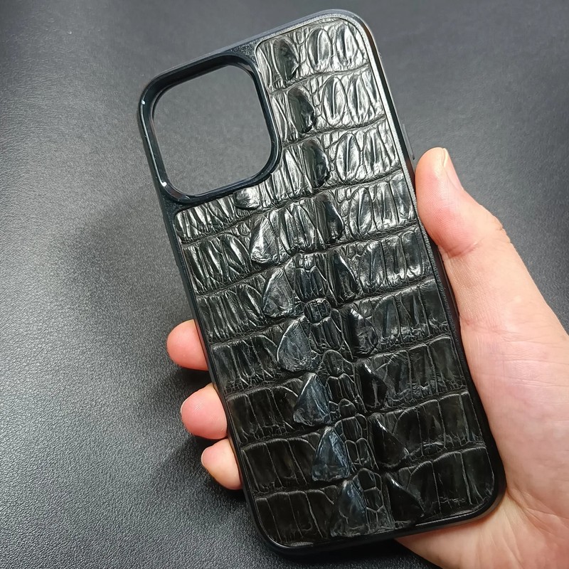 Handmade Genuine Crocodile Leather Case for iPhone 17 Pro Max Air Military Cover