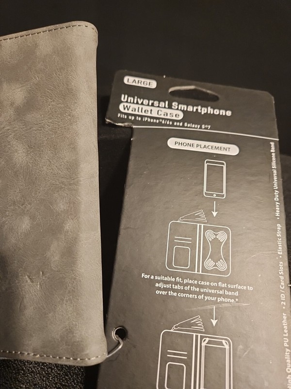 Large Universal Smartphone Wallet Case Fit Phone Up To 3" X 5" Medium Gray gallery