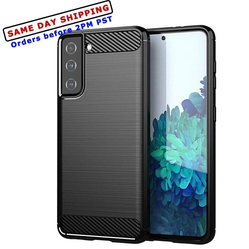 For Samsung Galaxy S21 SM-G991U1 Case Carbon Fiber Shockproof Soft TPU Cover
