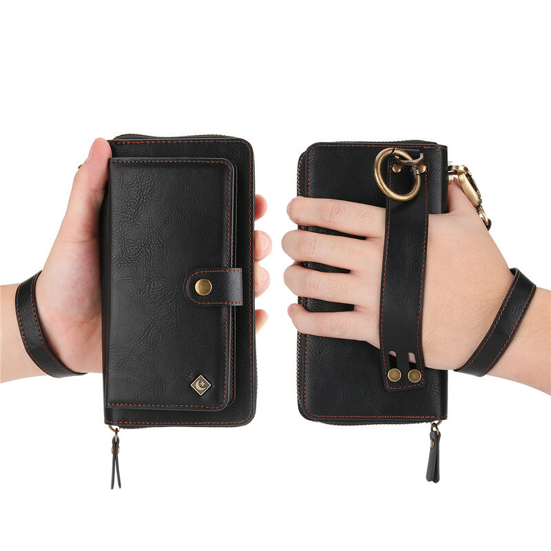 Pola Retro pattern multi-function zipper Iphone protective sleeves Leather Cases
