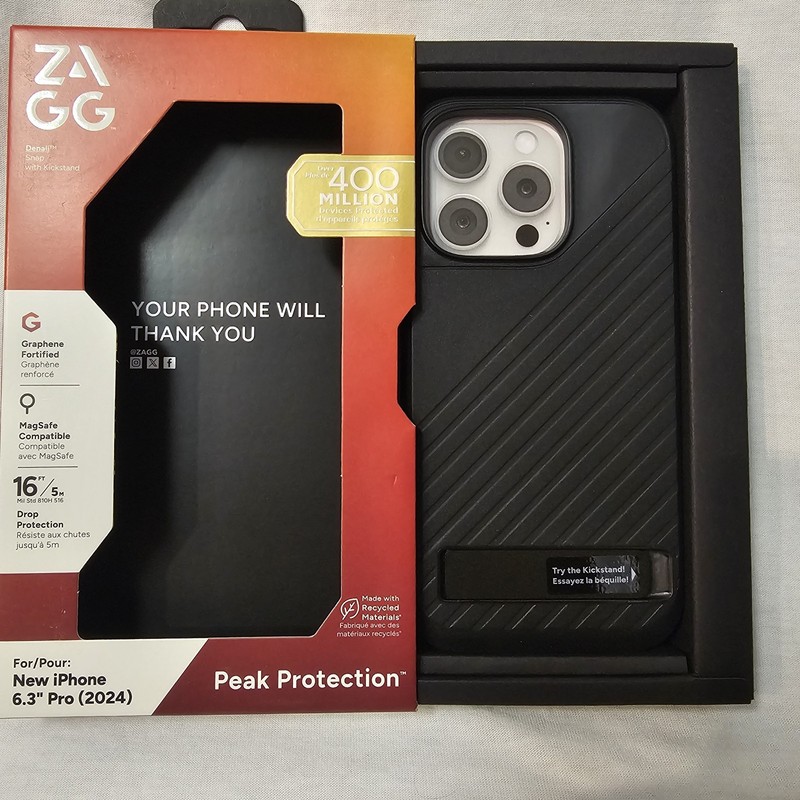 ZAGG Denali Snap for MagSafe Cell Phone Case with Stand For iPhone 16 Pro gallery