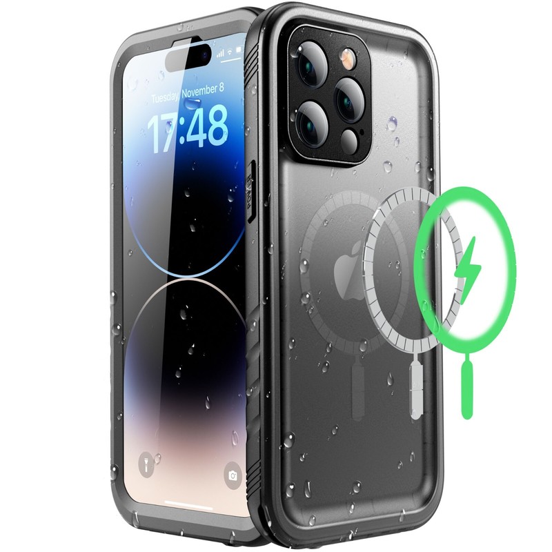 PlusAcc Waterproof Magnetic Phone Case for iPhone 12 13 14 Pro Max Shockproof