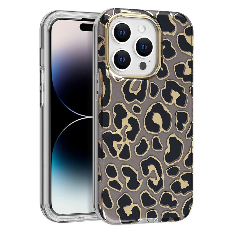 Leopard Print Shock Proof Dual Layer Cover Case For Apple iPhone (Choose Model)