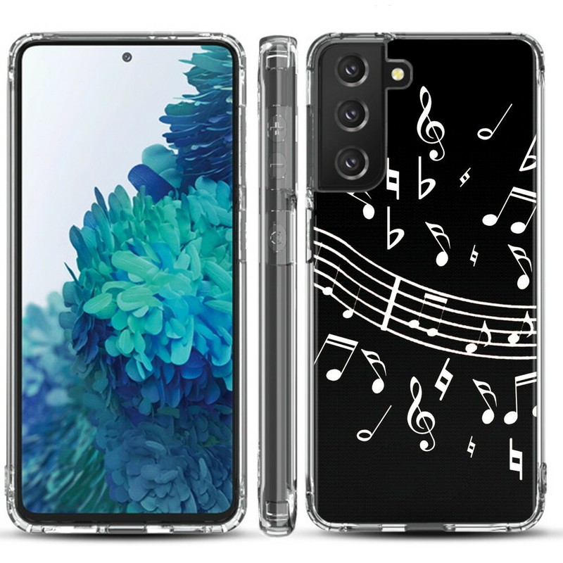 Bumper Case for Samsung galaxy S21+ 5G – Music Notes / Black