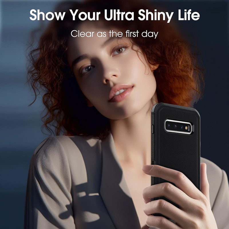 Black For Samsung Galaxy S10/S10 Plus/S10e Case Heavy Duty Rugged Hybrid Cover gallery