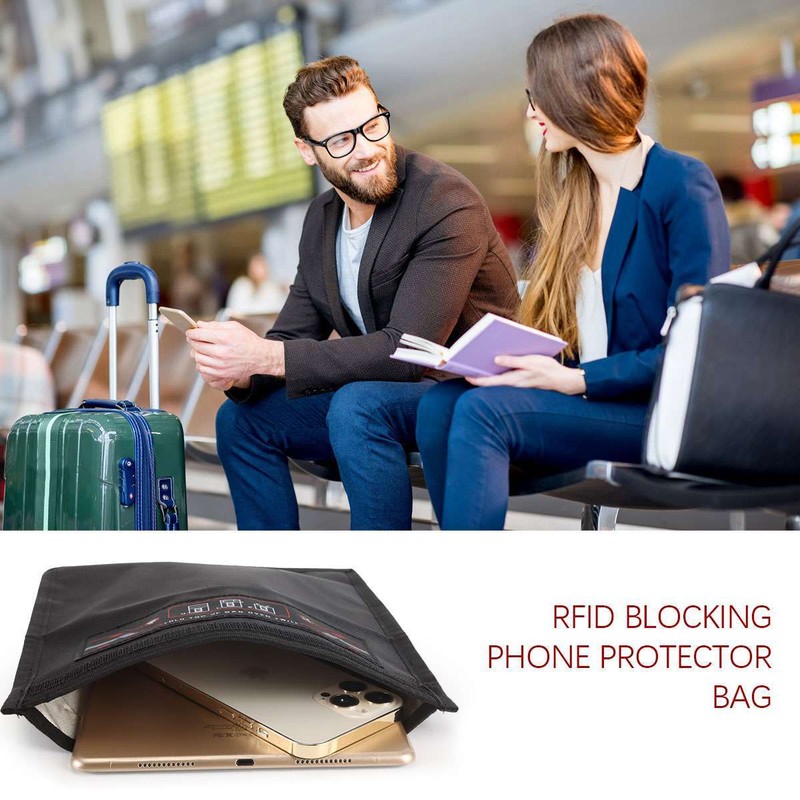 Large Faraday Bag RFID Signal Blocking Shielding Pouch Cell Phone Wallet Blocker gallery