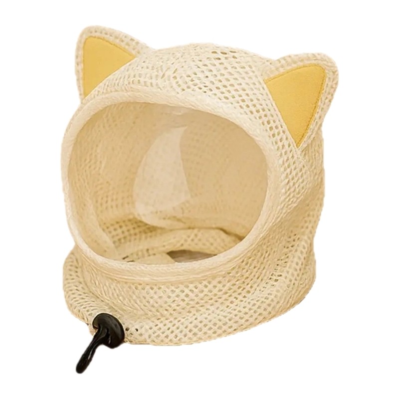 Soft Polyester Meshes Cats Head Cover Fun Ear Anti Scratch Protecting gallery