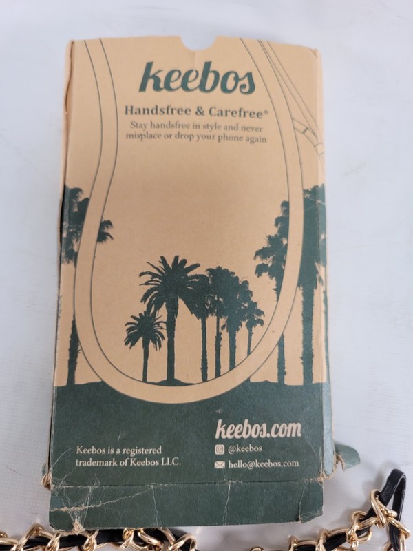 Keebos Crossbody Lanyard Card Pocket Strap Gold/Black gallery