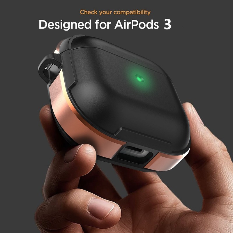 Case For Apple AirPods 3/AirPods 3rd Gen 2021 Rugged Aluminum Rubber Cover +Clip gallery
