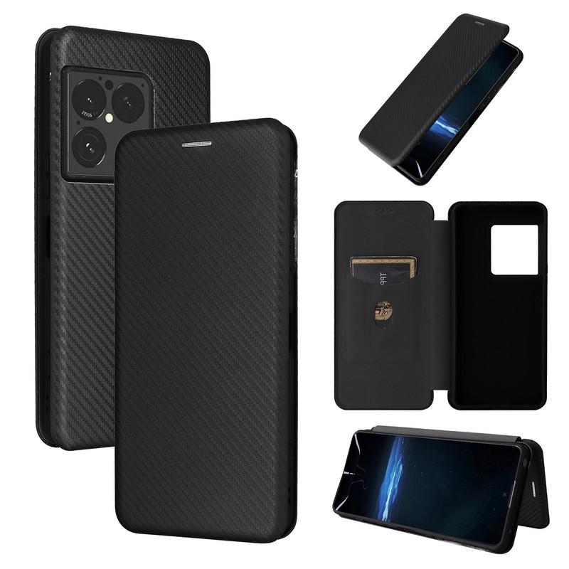 For Sony Xperia 1 VIII Carbon Fiber PU Leather Business Wallet Phone Case Cover