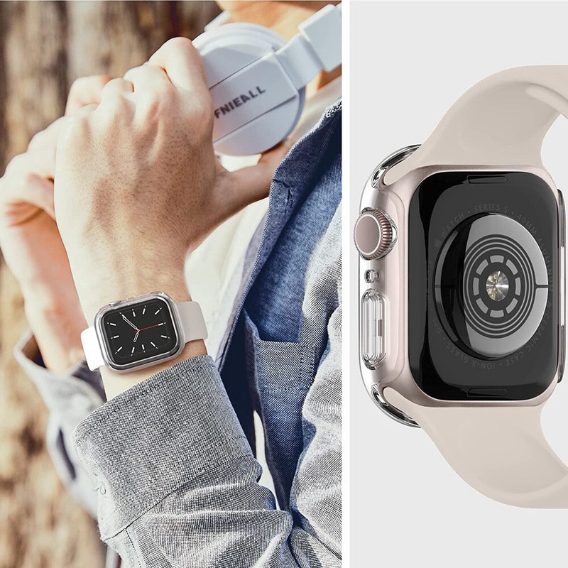 Shockproof Bumper Case Fr Apple Watch Series 9 8 7 41/45 Hard PC Frame Protector gallery