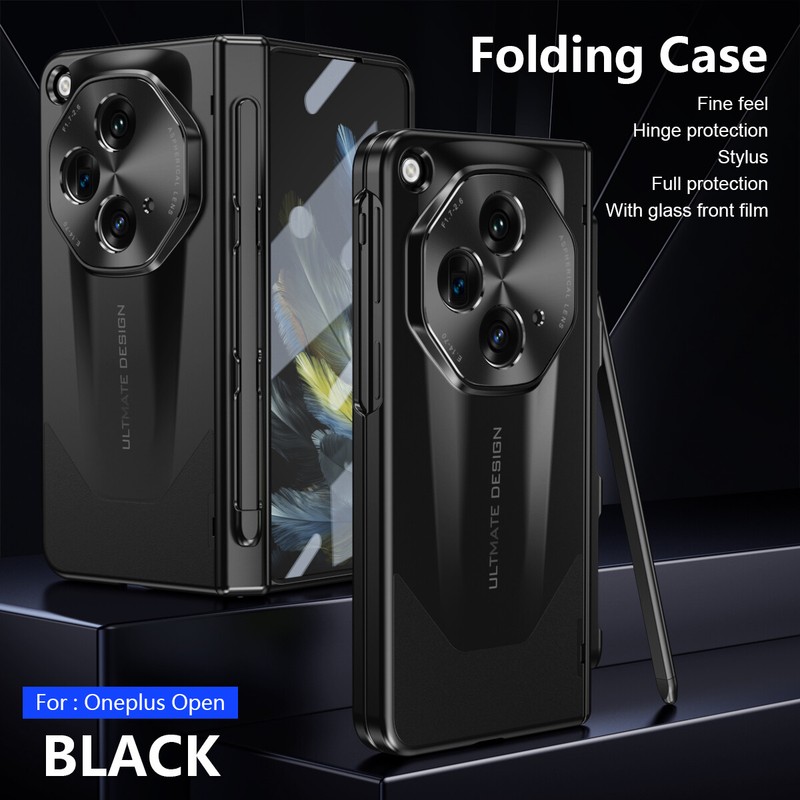 For OnePlus Open Hinge Protection Case Built-in Screen Protector Cover/Stylus