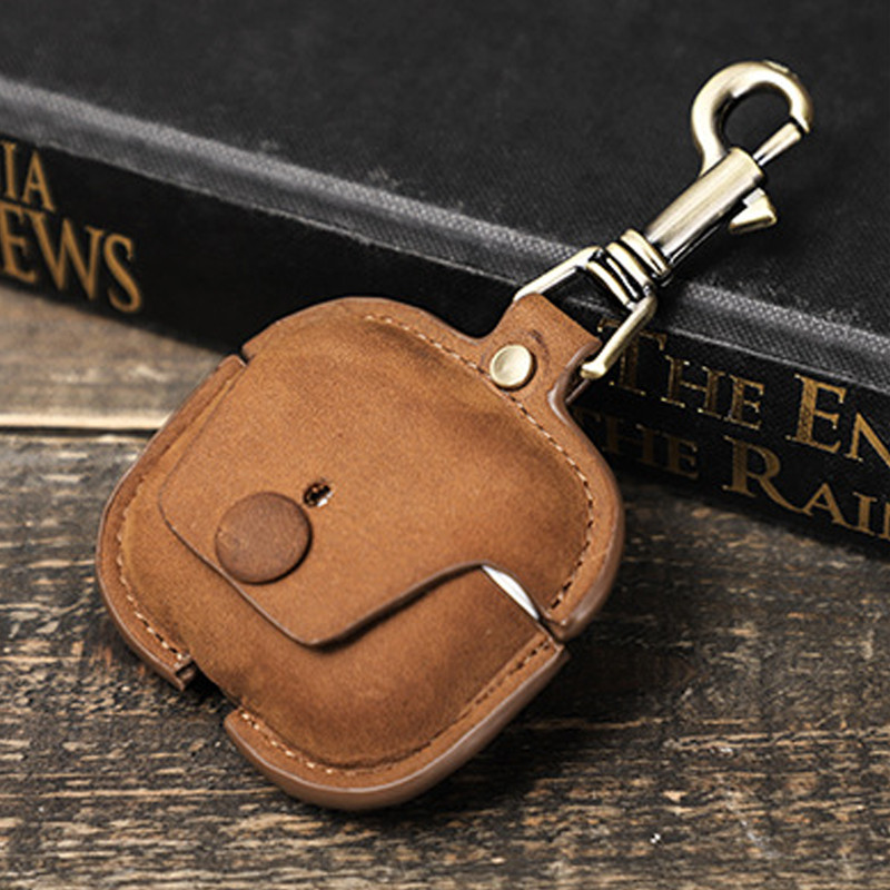 For Apple AirPods 3 Case Crazy Horse Leather Hook Portable Anti-Drop Cover gallery