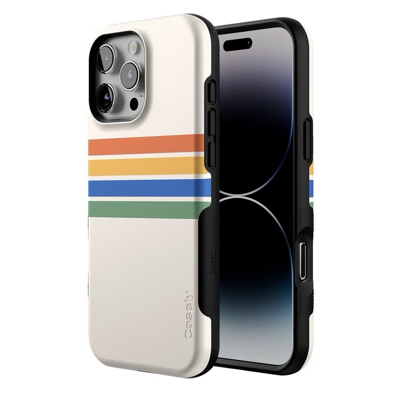 Casely iPhone 16 Pro Max Case | Totally Groovy | Rainbow Stripes gallery