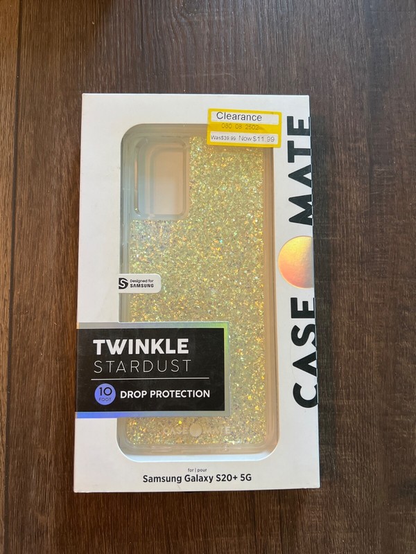 Q2. Case-Mate Twinkle Stardust Case For Samsung Galaxy S20+ 5G – Gold Glitter