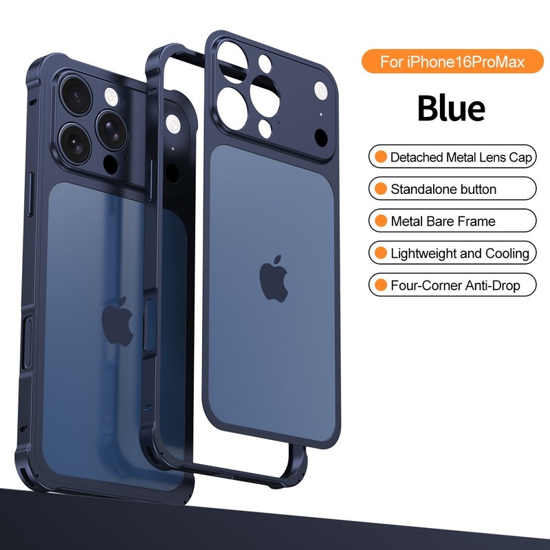 Metal Frame Alloy Back Camera Film Case for iPhone16 15 14 Pro Max Turn to 17Pro