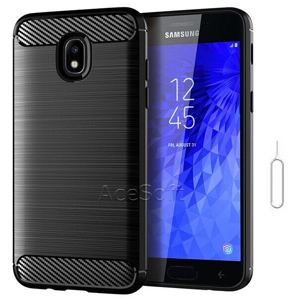 Carbon Fiber Soft TPU Armor Cover f AT&T Samsung Galaxy Express Prime 3 SM-J337A